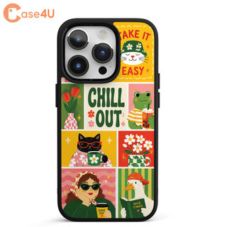 Ốp Lưng Cho iPhone Samsung, Ốp Cứng Viền Dẻo In Hình Hoạt Hình Dễ Thương Chill Vibes Collage Retro
