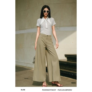 Quần jeans suông can gấu thiết kế Elise mã sản phẩm FS2512012BPDENV
