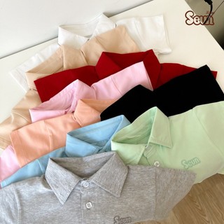 | SEUNKIDS | Áo thun polo bé trai bé gái cotton 4 chiều áo phông áo thun áo có tay