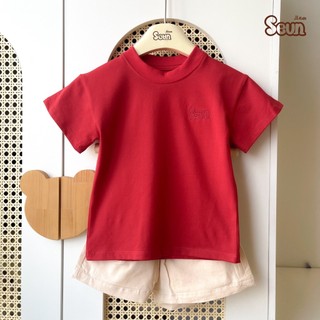 | SEUNKIDS | Áo thun cộc tay bé trai bé gái cotton 4 chiều áo phông áo thun áo tay ngắn