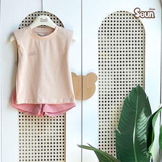 | SEUNKIDS | Áo thun sát tay độn vai bé gái bé trai cotton 4 chiều áo phông áo ba lỗ