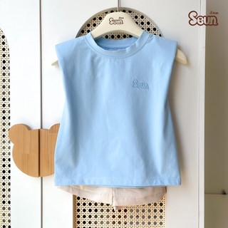 | SEUNKIDS | Áo thun sát tay độn vai bé gái bé trai cotton 4 chiều áo phông áo ba lỗ