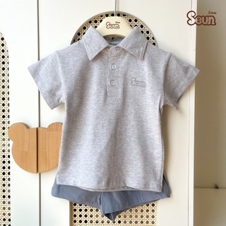 | SEUNKIDS | Áo thun polo bé trai bé gái cotton 4 chiều áo phông áo thun áo có tay