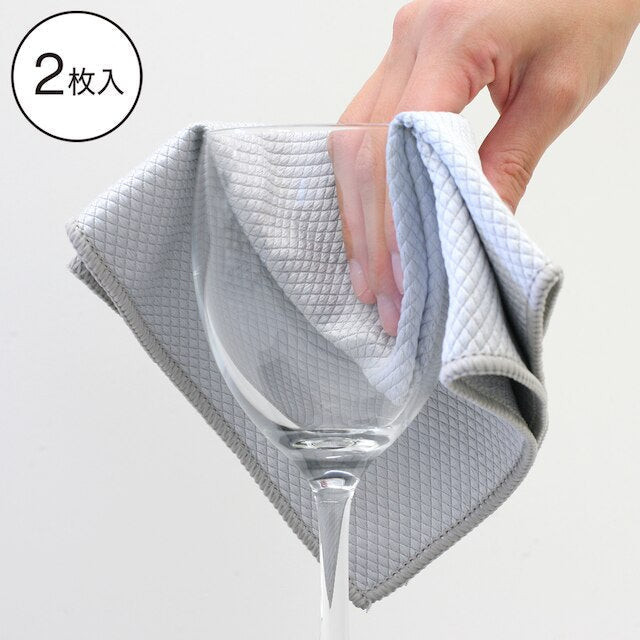 NITORI Khăn Microfiber Lau Kính 2 Cái 34x34x0.1cm Màu Xám Nhạt | BigBuy360 - bigbuy360.vn