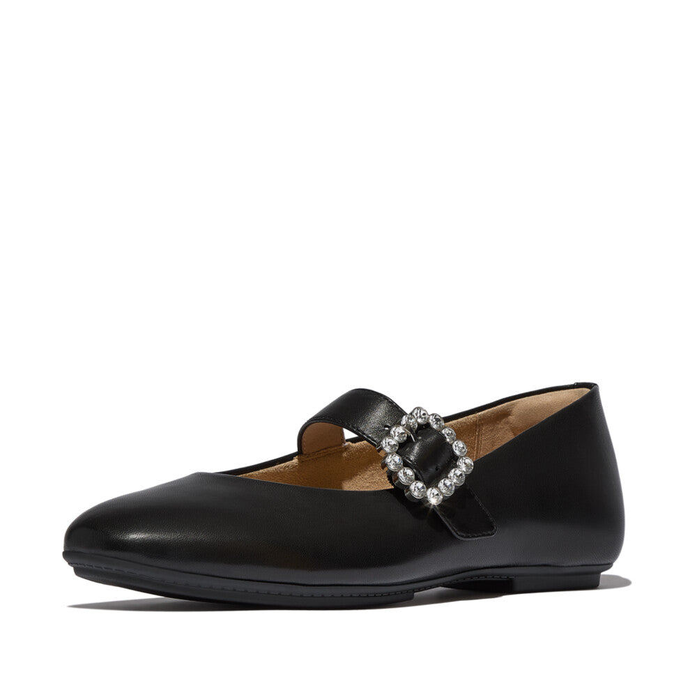 Giày Mary Jane Nữ DELICATO CRYSTAL-BUCKLE LEATHER MARY JANES E3J-001