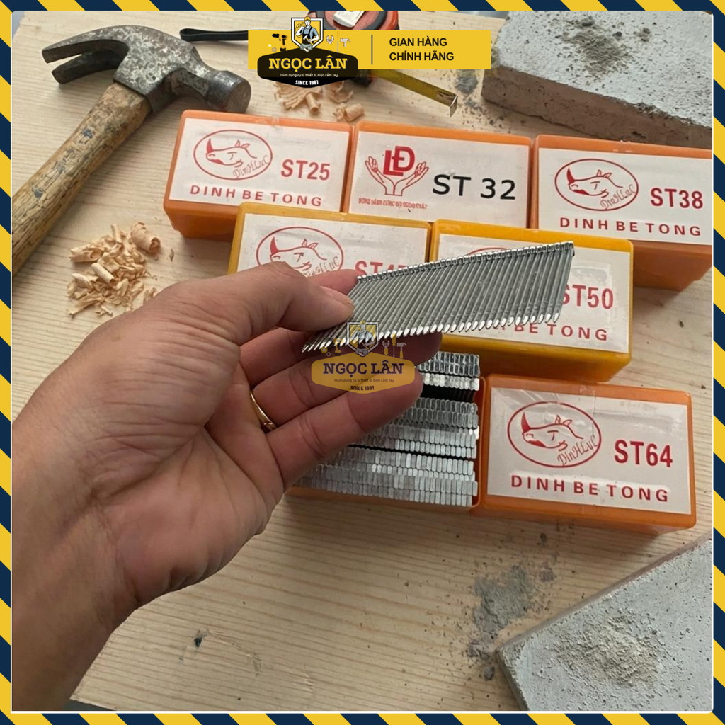 Đinh Nạp Máy Bắn Bê Tông Đinh Lực ST18 - ST25 - ST32 - ST38 - ST45 - ST50 - ST64 Hộp 722 Đinh