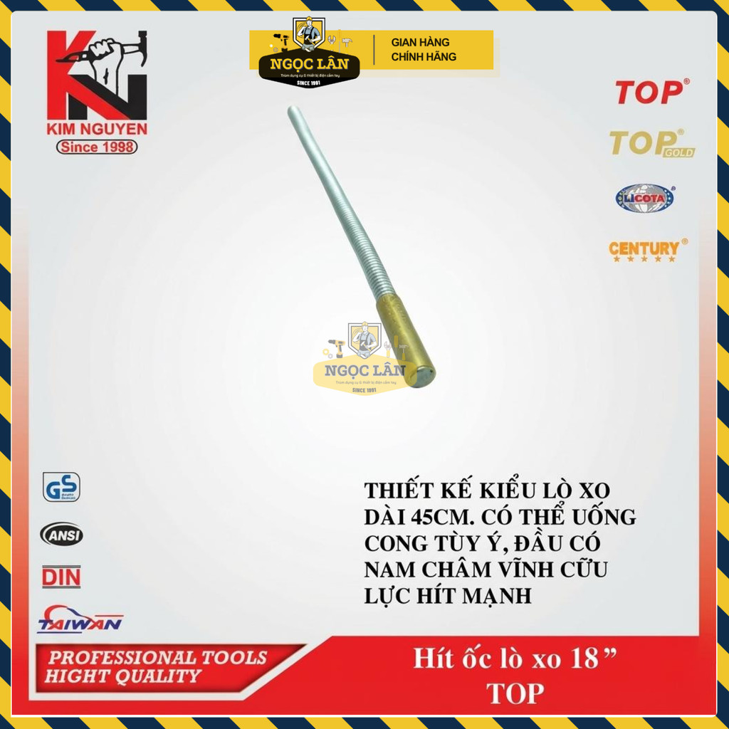 [Chính hãng] Dụng Cụ Hít Ốc Lò Xo 18 Inch TOP Thân Uốn Cong Nam Châm Hút Vật Kim Loại Trong Góc Hẹp