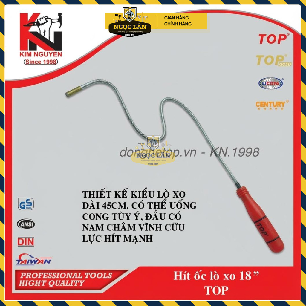 [Chính hãng] Dụng Cụ Hít Ốc Lò Xo 18 Inch TOP Thân Uốn Cong Nam Châm Hút Vật Kim Loại Trong Góc Hẹp