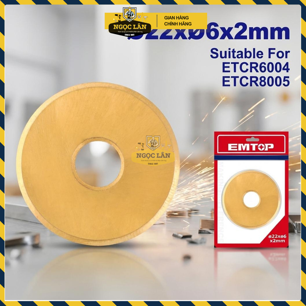 Lưỡi Cắt Gạch Emtop ETCR6004B Hợp Kim Vonfram Cao Cấp Ø22mm Cho Bàn Cắt 600mm 800mm