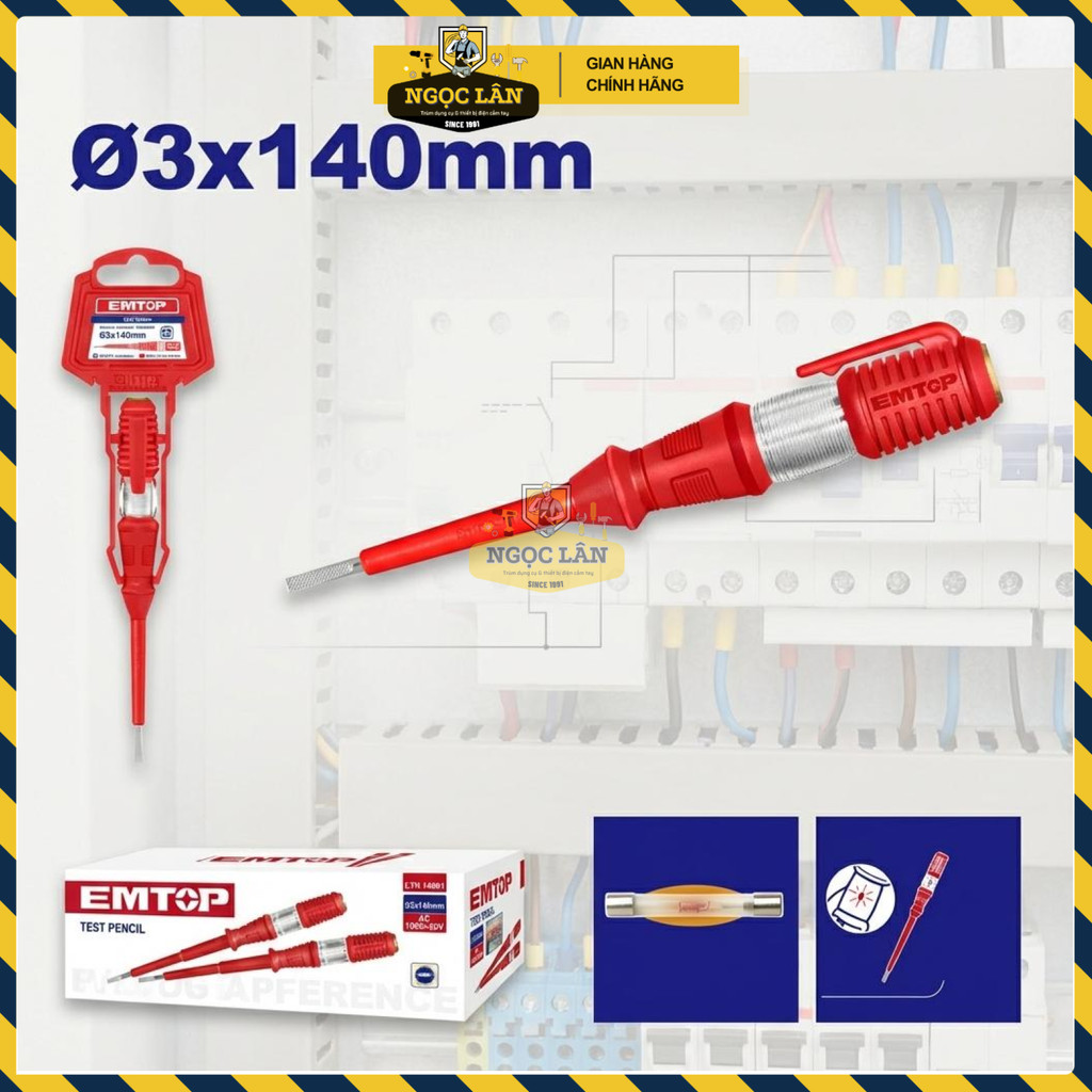 Bút Thử Điện EMTOP Cao Cấp Kiểm Tra Điện Áp AC 100-500V, An Toàn Và Chính Xác