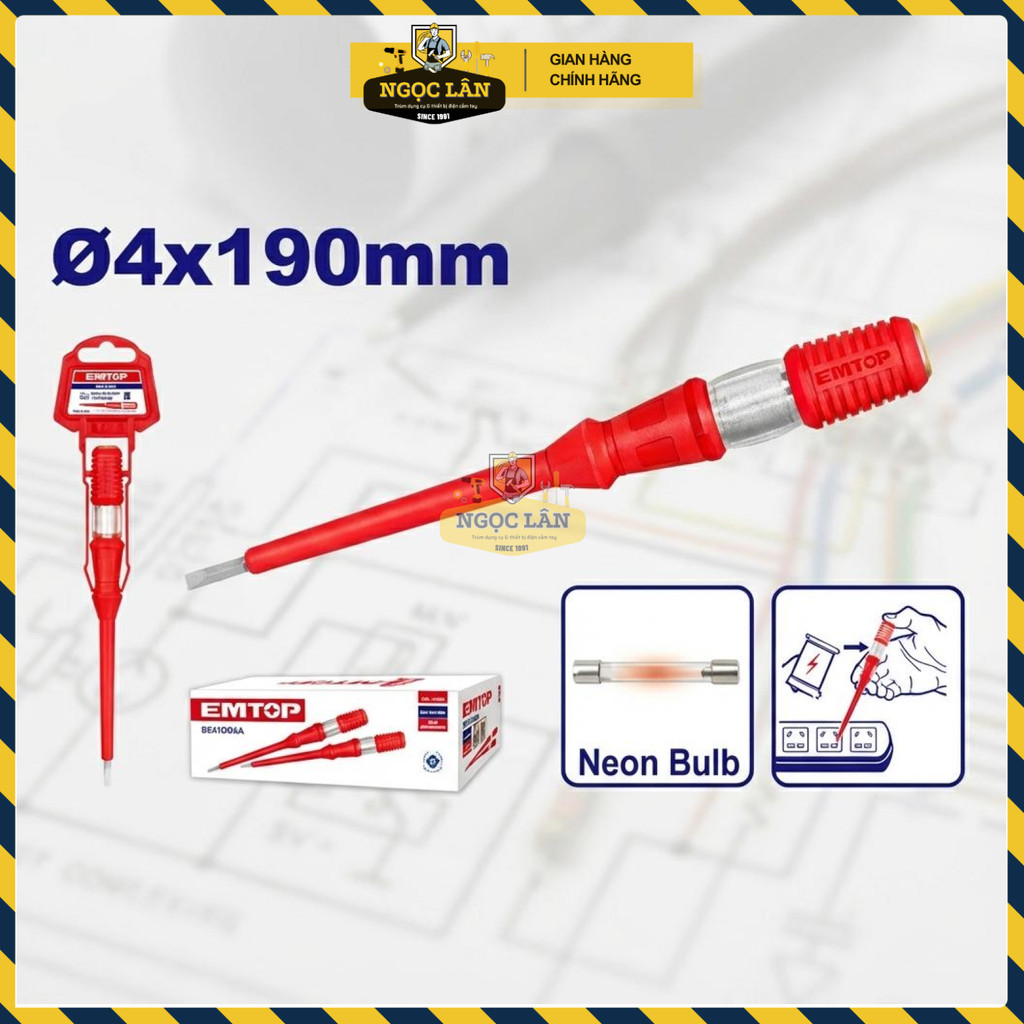 Bút Thử Điện EMTOP Cao Cấp Kiểm Tra Điện Áp AC 100-500V, An Toàn Và Chính Xác