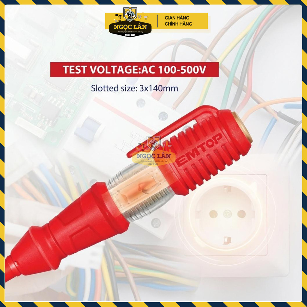 Bút Thử Điện EMTOP Cao Cấp Kiểm Tra Điện Áp AC 100-500V, An Toàn Và Chính Xác