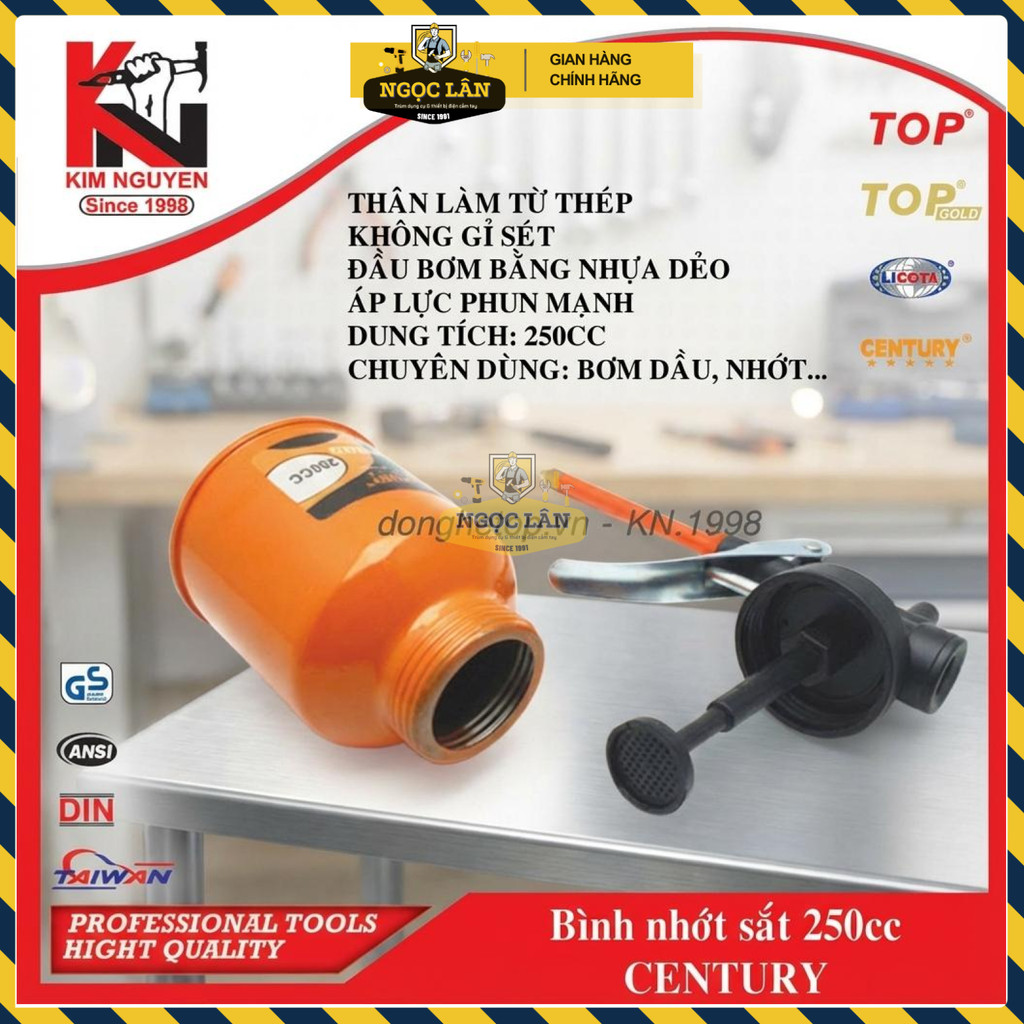 Bình Bơm Nhớt Century Bằng Sắt 250cc Phun Mạnh Cho Bảo Trì Máy Móc Gia Đình