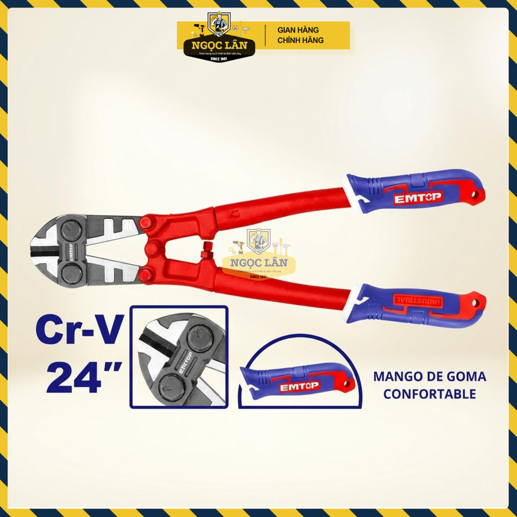 Kìm Cộng Lực EMTOP 24 Inch Lưỡi Cr-V Cao Cấp, Tay Cầm TPR