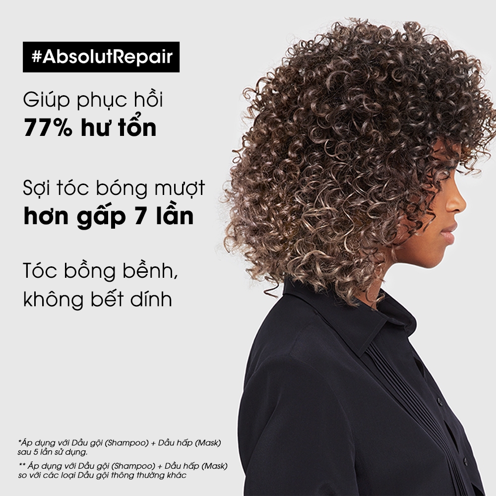 Combo gội 300ml & dầu hấp 250ml  phục hồi hư tổn toàn diện L'Oréal Professionnel Serie Expert Absolut Repair Golden
