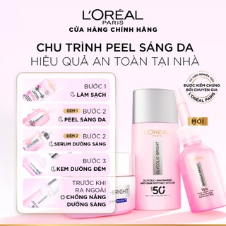 VB_ Bộ Dưỡng chất Exfoliant Peel 25ml & Sữa chống nắng phổ rộng L'Oréal Paris UV Defender Invisible 50ml