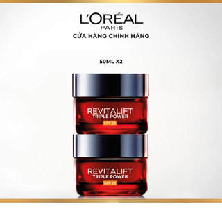 VB _ Bộ kem dưỡng ban ngày SPF25 có peptides giảm nhăn, săn chắc da L'Oreal Paris Revitalift Triple Power 50mlx2
