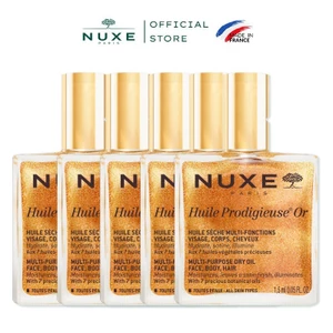 Combo 5 Gói dầu dưỡng da đa năng có nhũ Nuxe Huile Prodigieuse Shimmery 1.5ml (5 x 1.5ml)