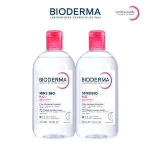 Bộ đôi nước tẩy trang Bioderma Micellar cho da nhạy cảm Sensibio H2O - 500mlx2