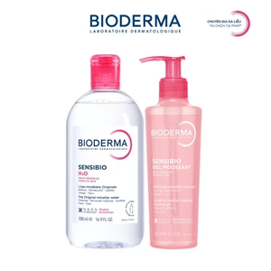 Bộ đôi nước tẩy trang Sensibio H2O 500ml và Gel rửa mặt Gel Moussant 200ml