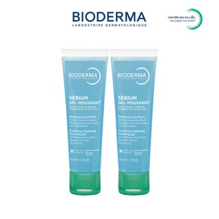 [QUÀ TẶNG KHÔNG BÁN] Bộ đôi gel rửa mặt tạo bọt, không chứa xà phòng Bioderma Sebium Gel Moussant - 45mlx2