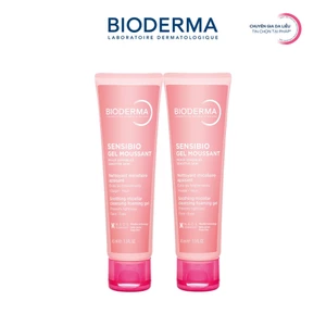Bộ đôi gel rửa mặt tạo bọt cho da nhạy cảm Bioderma Sensibio Gel Moussant - 45mlx2