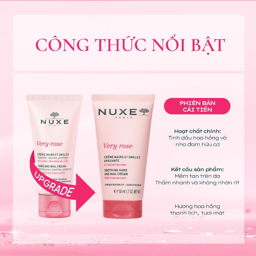 Combo 2 Kem Dưỡng Da Tay Và Móng Nuxe Very Rose Hand And Nail Cream 50ml (50ml x 2)