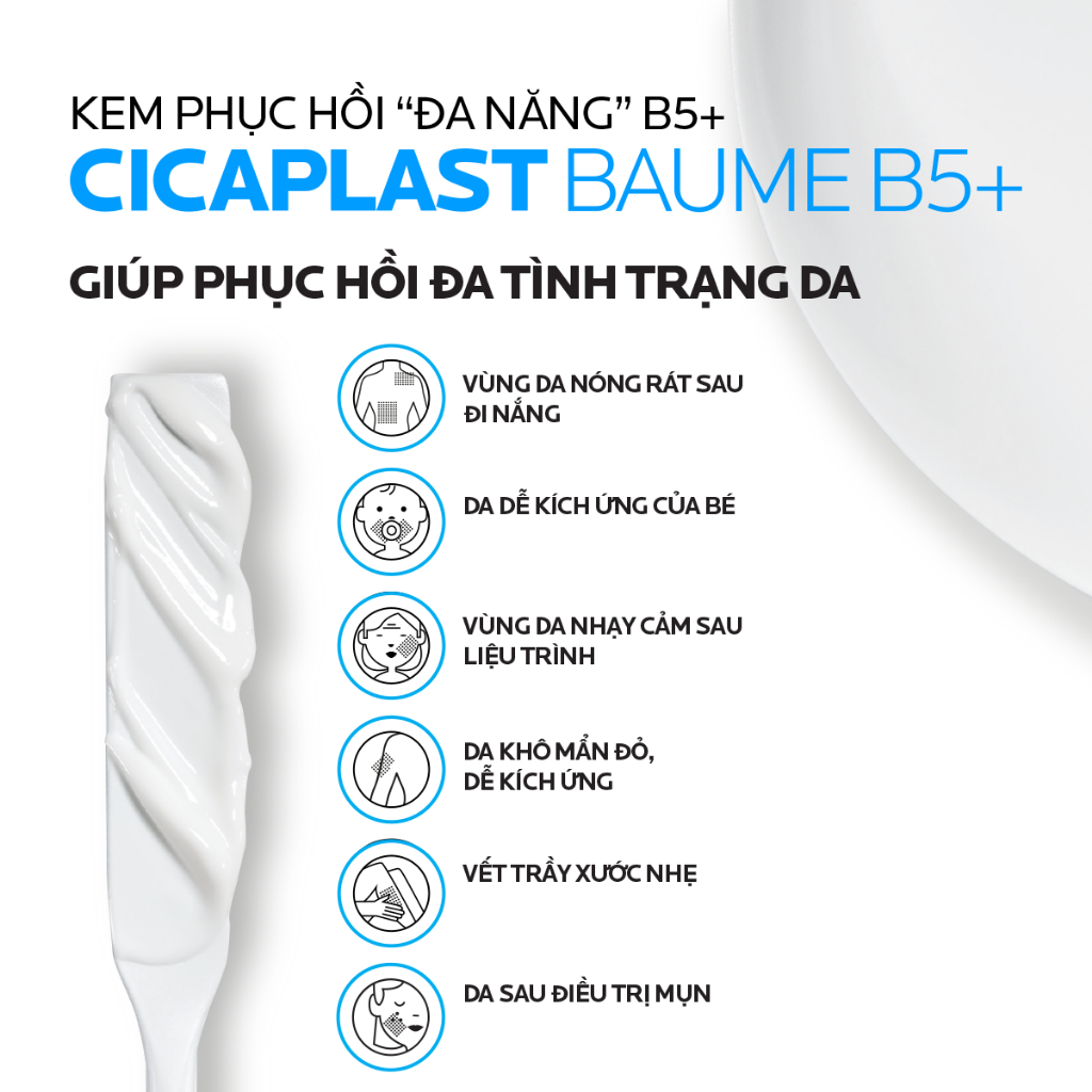 [VB HO Hyalu] Bộ sản phẩm dưỡng ẩm và phục hồi làn da La Roche-Posay Cicaplast Baume B5+ 40ml