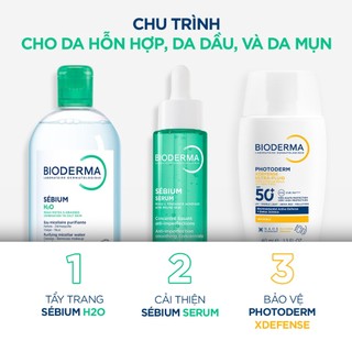 [BIODERMA - ĐÃ KÈM BÔNG TẨY TRANG 2026] Bộ đôi nước tẩy trang Sebium H2O 500ml và Gel rửa mặt Sebium Gel Moussant 400ml