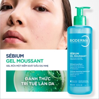 [BIODERMA] Bộ đôi gel rửa mặt tạo bọt Sebium Gel Moussant 400ml và kem se nhỏ lỗ chân lông Sebium Pore Refiner 30ml
