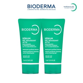 [QUÀ TẶNG KHÔNG BÁN] Bộ gel rửa mặt làm sạch sâu và giảm mụn Bioderma Sébium Gel moussant actif - 5mlx2