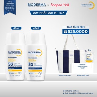 [BIODERMA] Bộ đôi sữa chống nắng XDefense Ultra-fluid SPF50+ 40mlx2 cho mọi loại da