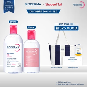 Bộ đôi nước tẩy trang làm sạch Bioderma Sensibio H2O 500ml và dung dịch cân bằng Sensibio Tonique 250ml