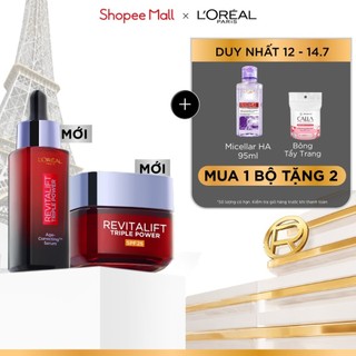 VB_Bộ dưỡng chất serum, kem dưỡng SPF25 peptides giảm nhăn, săn chắc da L'Oreal Paris Revitalift Triple Power 30ml, 50ml