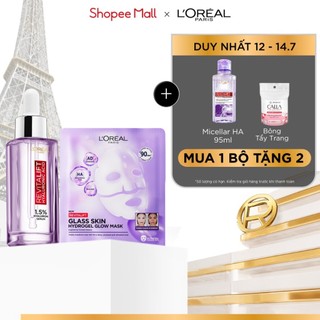 VB_ [Combo trải nghiệm] Serum 1.5% HA % mặt nạ thạch Glass Skin sau 90 phút giúp da căng. mịn & mướt L'Oreal Paris 30ml