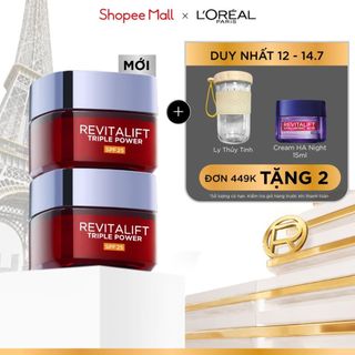 VB _ Bộ kem dưỡng ban ngày SPF25 có peptides giảm nhăn, săn chắc da L'Oreal Paris Revitalift Triple Power 50mlx2