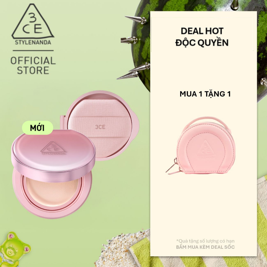 3CE Combo Phấn Nước Fitting Mesh Cover Cushion Kèm Lõi Refill