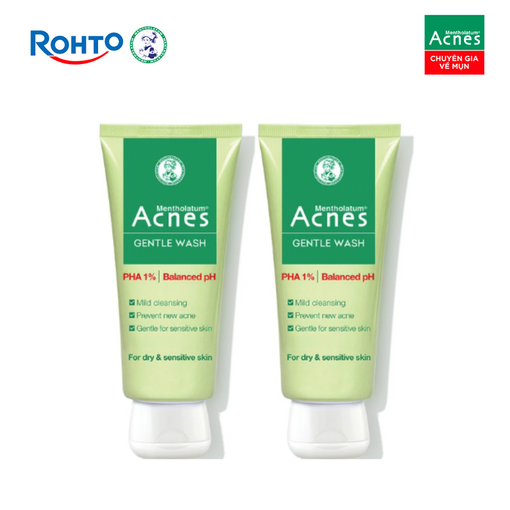 (KOL) Combo 2 Sữa rửa mặt ngăn ngừa mụn dạng gel Acnes Gentle Wash (100g x 2)