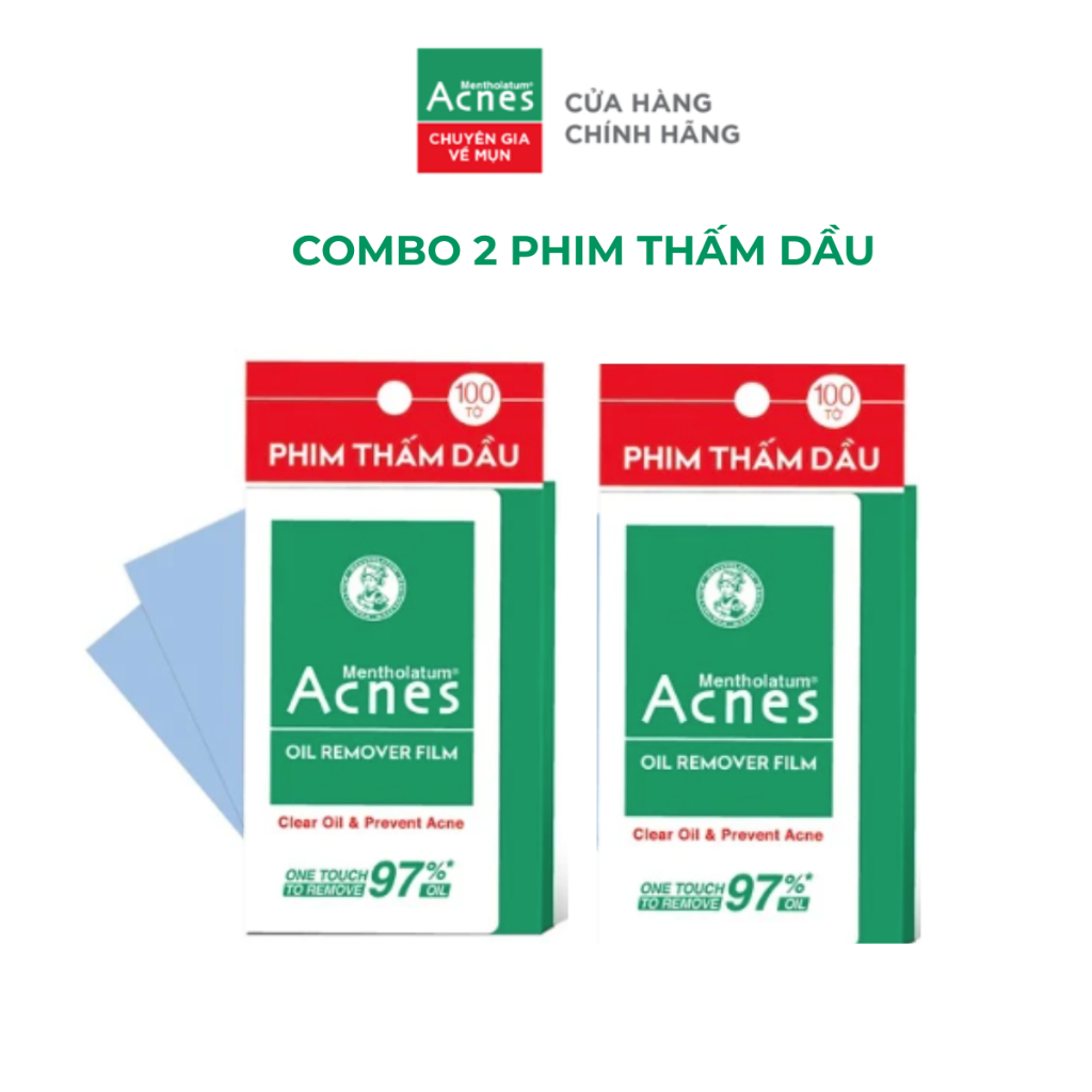 (KOL) Combo 2 Phim Thấm Dầu Acnes Oil Remover Film 100 Tờ (100 tờ x 2)