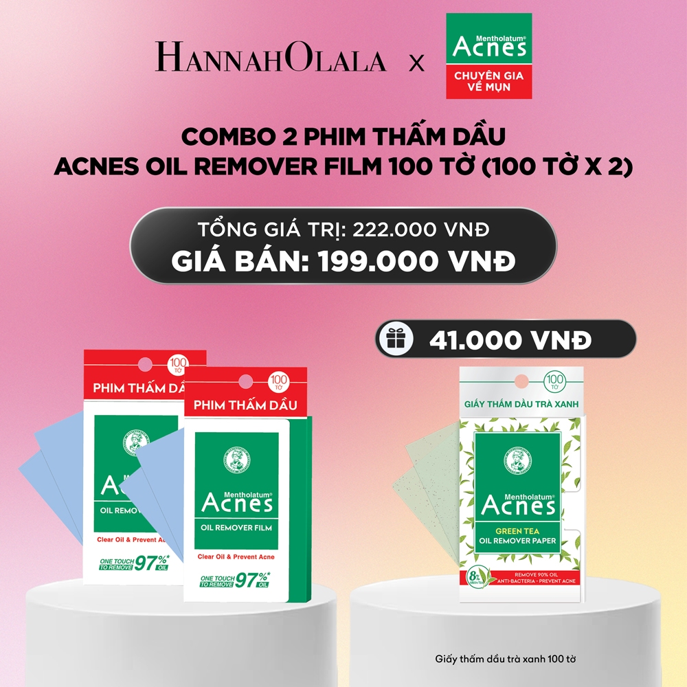 ] Combo 2 Phim Thấm Dầu Acnes Oil Remover Film 100 Tờ (100 tờ x 2)