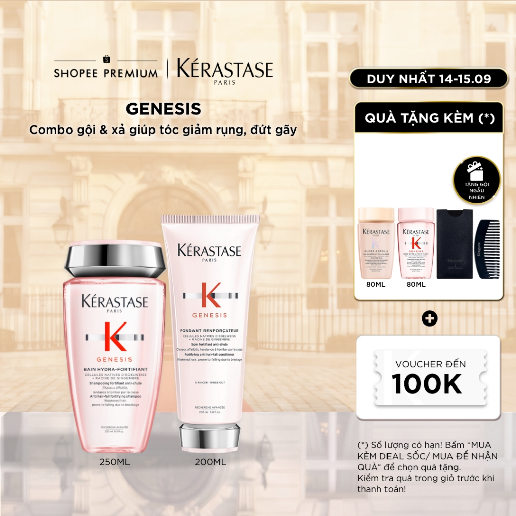 Bộ gội xả giúp giảm gãy rụng - Kérastase Genesis