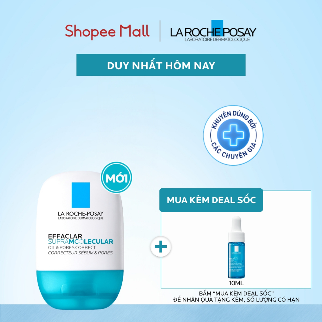 [VB Var] Kem dưỡng La Roche-Posay giảm bóng dầu Effaclar Supra Molecular/ Kem dưỡng ẩm & phục hồi đa năng Cicaplast 40ml