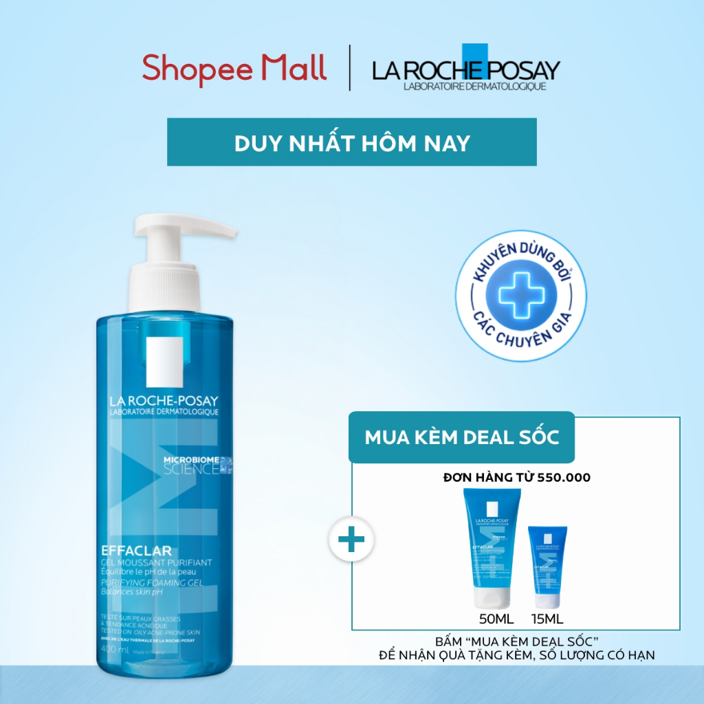 [VB Var] Gel rửa mặt cho da dầu nhạy cảm La Roche-Posay Effaclar Foaming Gel 400ml
