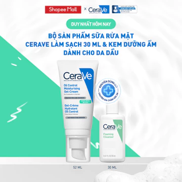 [VB HO] Bộ sản phẩm sữa rửa mặt CeraVe làm sạch 30ml & kem dưỡng ẩm dành cho da dầu