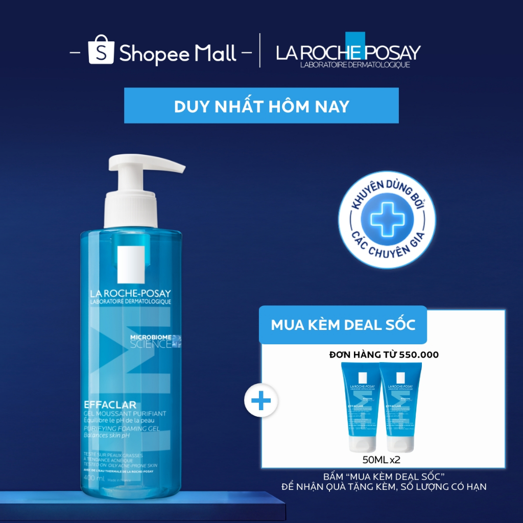 [VB Var] Gel rửa mặt cho da dầu nhạy cảm La Roche-Posay Effaclar Foaming Gel 400ml