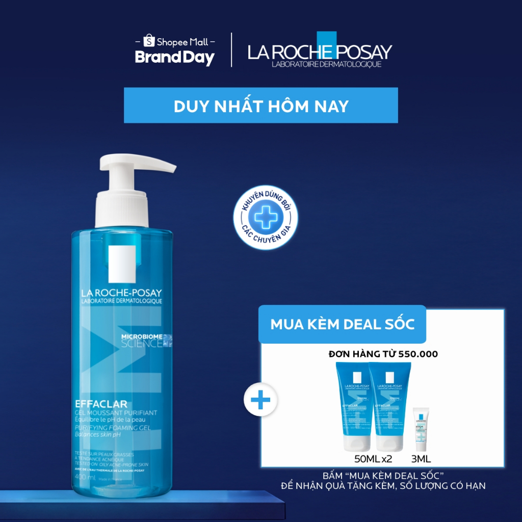 [VB Var] Gel rửa mặt cho da dầu nhạy cảm La Roche-Posay Effaclar Foaming Gel 400ml