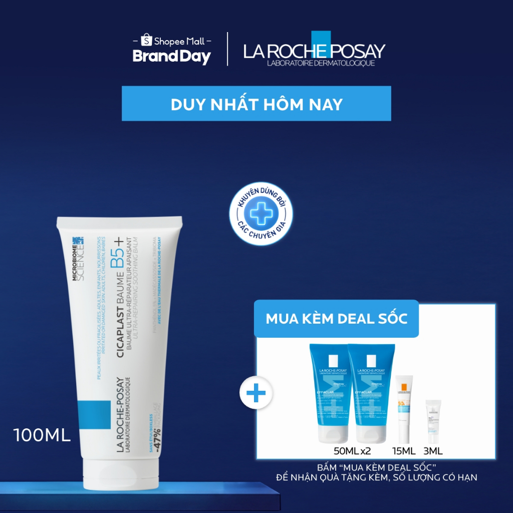 [VB Var] Kem Dưỡng Ẩm La Roche-Posay Cicaplast phục hồi & làm dịu 100ml / MelaB3 mờ thâm 40ml / HyaluB5 mờ nếp nhăn 50ml