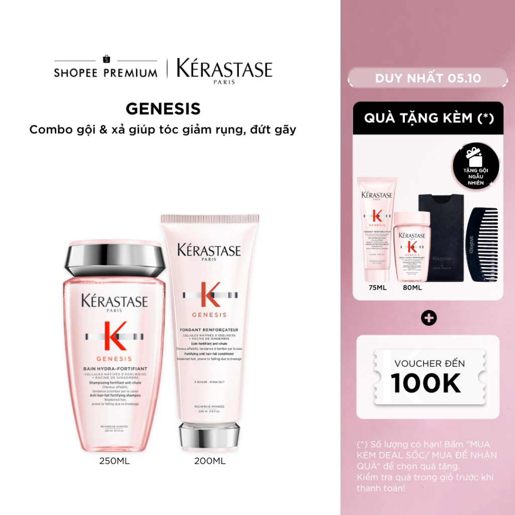 Bộ gội xả giúp giảm gãy rụng - Kérastase Genesis