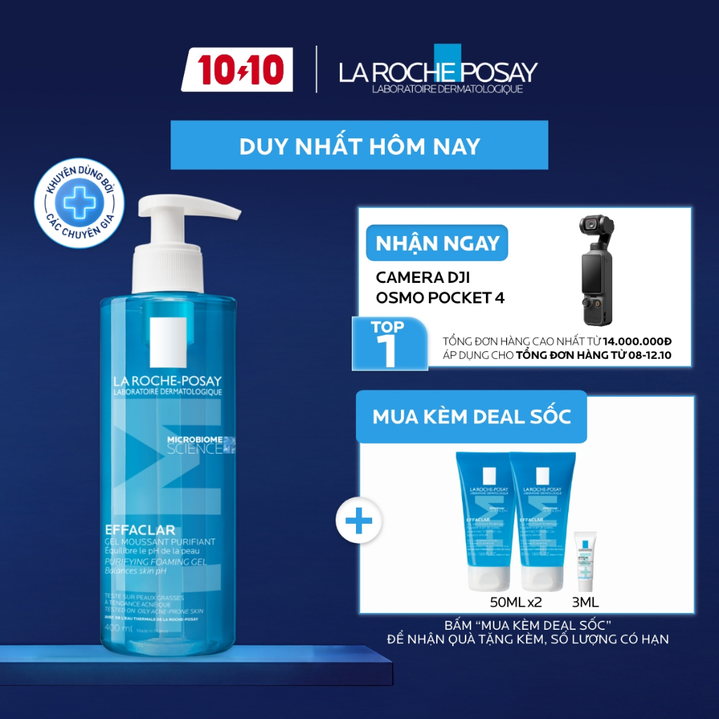 [VB Var] Gel rửa mặt dành cho da dầu Effaclar La Roche-Posay 400ml