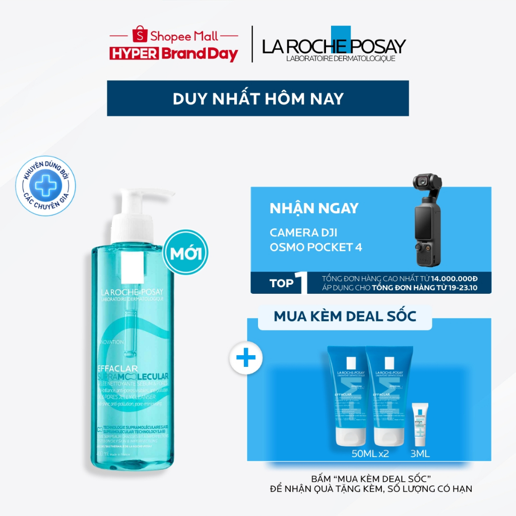 [VB Var] Gel rửa mặt dành cho da dầu Effaclar La Roche-Posay 400ml